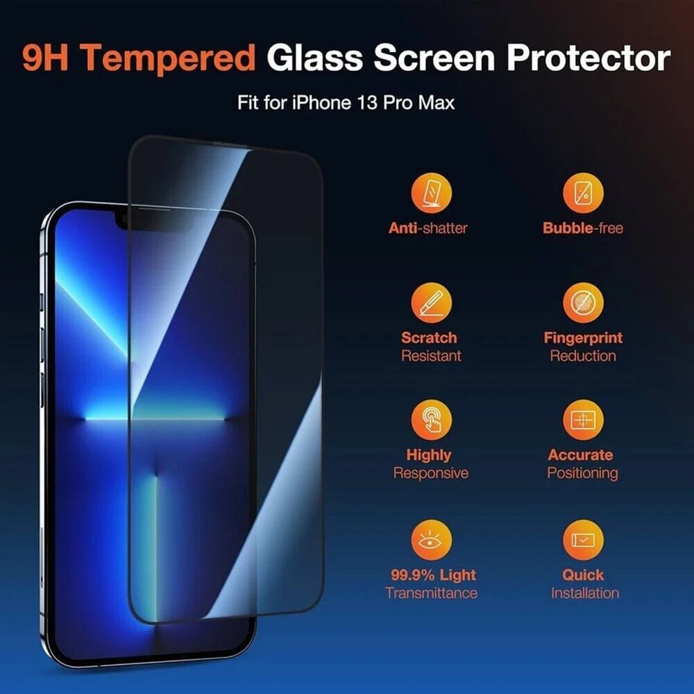 Privacy Screen Tempered Glass Screen Protector -High Def for iPhone 13 Pro Max - Picture 4 of 5